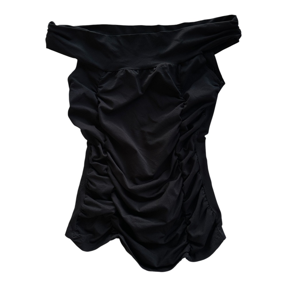 Vintage Y2K black ruched top Moa Moa goth grunge